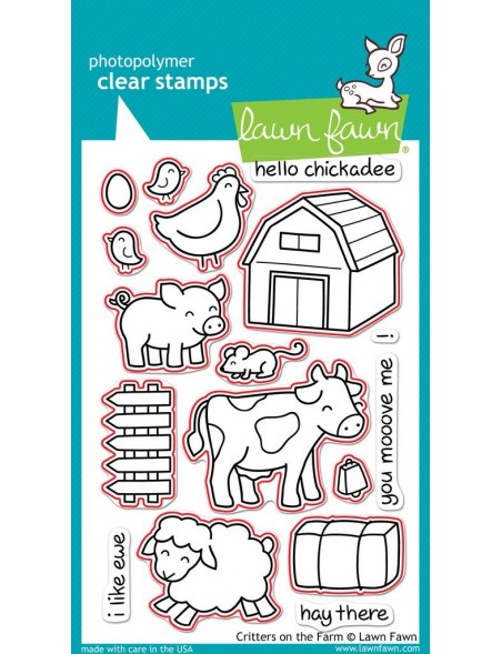 Lawn Fawn Cuts Custom Craft Die, Critters On The Farm