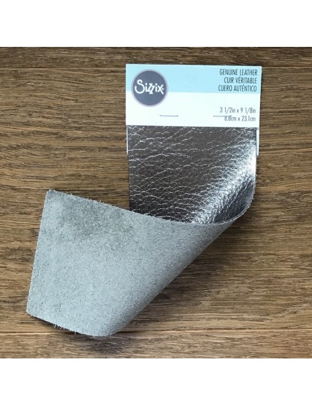 Sizzix Metallic Cowhide Leather 3"X9" Gunmetal